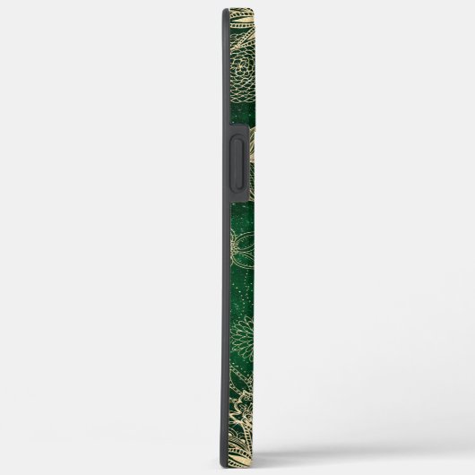 Whimsy Gold & Green Dreamcatcher Feathers Mandala Case-Mate iPhone Hülle (Rückseite / Rechts)