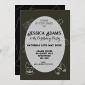 Whimsy Goth Geburtstagsfeier witzig gotisch Einladung (Vorne/Hinten)