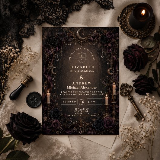 Whimsy-Goth-Hochzeit Einladung