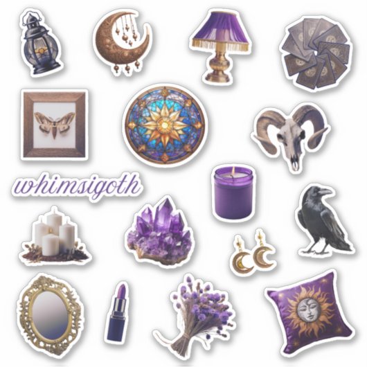 Whimsy Goth Stickers | Whimsigoth Journal Stickers Aufkleber (Vorderseite)
