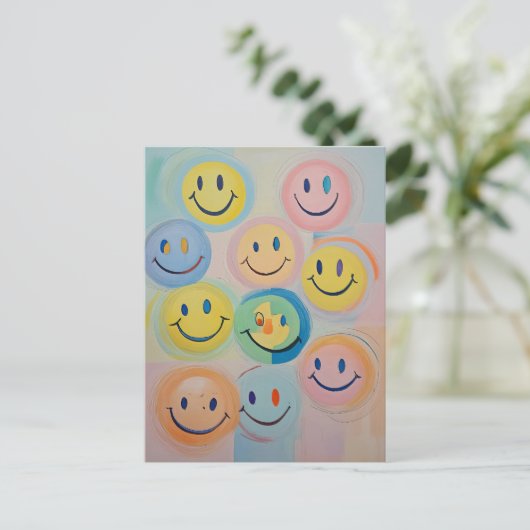 Whimsy Grin Feiertagspostkarte (Stehend Vorderseite)