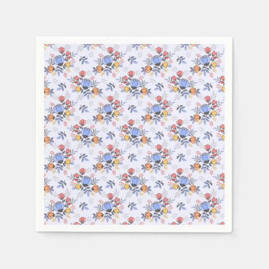 Whimsy Hand Drawing Blume Napkins Serviette (Vorderseite)