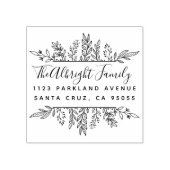 Whimsy Hand gezeichnet Blätter Frame Rücksendeadre Gummistempel (Prägung)