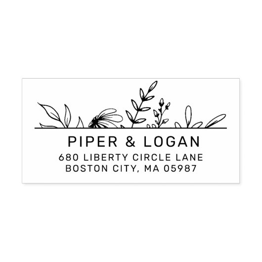 Whimsy Hand gezeichnet Greenery Rücksendeadresse Permastempel (Design)