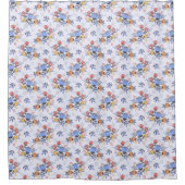 Whimsy Hand gezogene Blume Duschvorhang (Vorderseite)