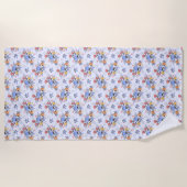 Whimsy Hand gezogenen Blume Strandtuch (Vorderseite)
