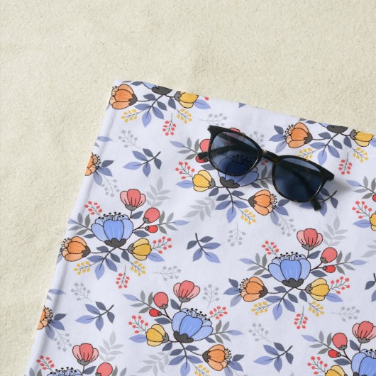 Whimsy Hand gezogenen Blume Strandtuch (Beispiel)