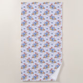 Whimsy Hand gezogenen Blume Strandtuch (Vorderseite)