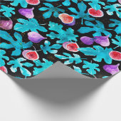 Whimsy handgezeichnet Wasserfarben Figs Fruit Blät Geschenkpapier (Ecke)