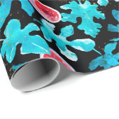 Whimsy handgezeichnet Wasserfarben Figs Fruit Blät Geschenkpapier (Rolleneckpunkt)