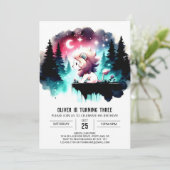 Whimsy Happy Lion Birthday Einladung (Stehend Vorderseite)