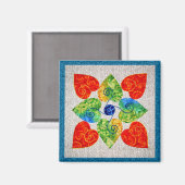 Whimsy Hearts Quilt - Block #1 Magnet (Vorderseite/Rückseite)
