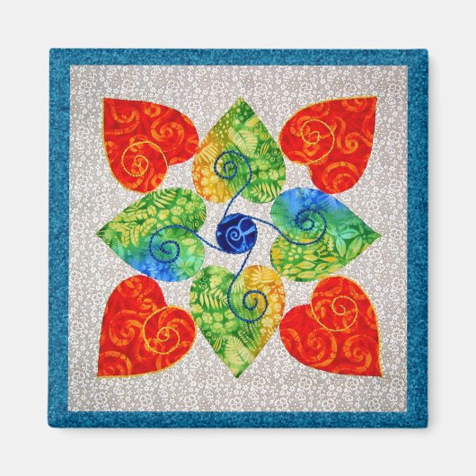 Whimsy Hearts Quilt - Block #1 Magnet (Vorne)