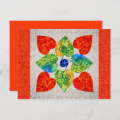 Whimsy Hearts Quilt - Block #1 Postkarte (Vorne/Hinten)