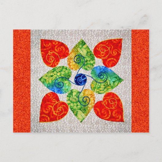 Whimsy Hearts Quilt - Block #1 Postkarte (Vorderseite)
