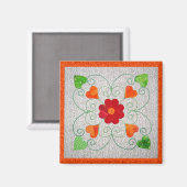 Whimsy Hearts Quilt - Block #2 Magnet (Vorderseite/Rückseite)