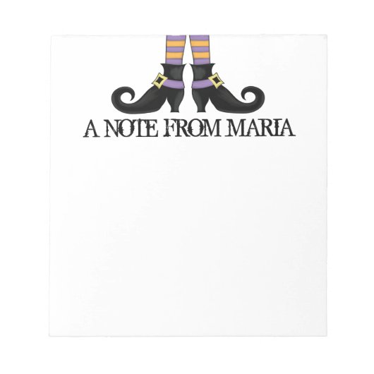 Whimsy Hexenschuhe mit Lila und orangefarbenem Str Notizblock (Vorderseite)