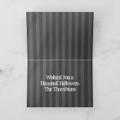 Whimsy Hexenschuhe mit Lila und orangen Streifen Karte (Innenseite)