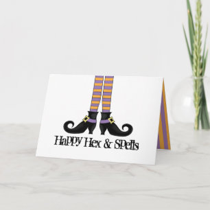 Whimsy Hexenschuhe mit Lila und orangen Streifen Karte