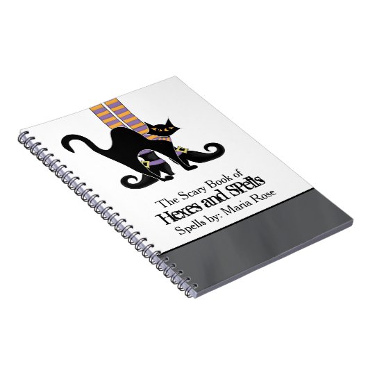 Whimsy Hexenschuhe mit schwarzer Katze Notizblock (Rechte Seite)