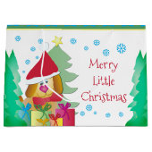 Whimsy Holiday Puppy Dog Festive Große Geschenktüte (Vorderseite)