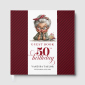 Whimsy humor 50th woman celebration guest book gästebuch (Vorderseite)