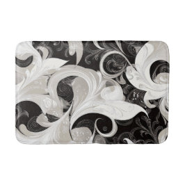 Whimsy in Black and Cream Barock Wirbel Badematte
