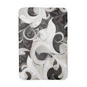 Whimsy in Black and Cream Barock Wirbel Badematte (Vorderseite Vertikal)