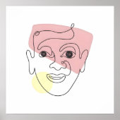 Whimsy in One Line - Abstraktes Portrait Poster (Vorne)