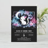 Whimsy Kitten Cat Birthday Einladung (Stehend Vorderseite)