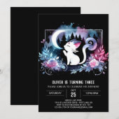 Whimsy Kitten Cat Birthday Einladung (Vorne/Hinten)