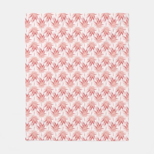 Whimsy Leaf Red Pink Fleecedecke (Vorderseite)