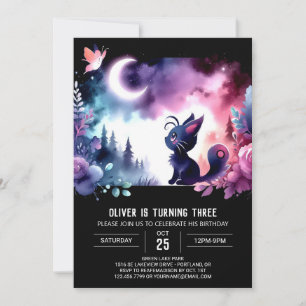 Whimsy Little Cat Birthday Einladung