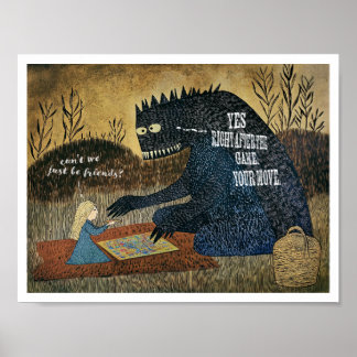 WHIMSY! MÄDCHEN UND MONSTER SPIELEN BRETTSPIELE Nr Poster