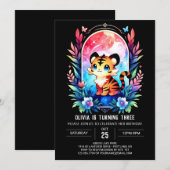 Whimsy Magical Tiger Birthday Einladung (Vorne/Hinten)