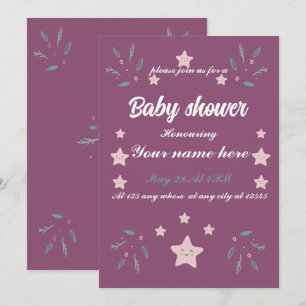 Whimsy-magische Elemente funkeln rosa Stern Babydu Einladung