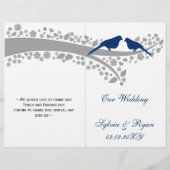 Whimsy marinebords gefaltete Hochzeitsprogramme (Vorderseite)