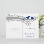 Whimsy marinebords gefaltete Hochzeitsprogramme (Stehend Vorderseite)