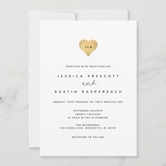Whimsy Minimalistisch Wedding Einladung (Vorderseite)