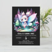 Whimsy Modern Fairy Birthday Einladung (Stehend Vorderseite)