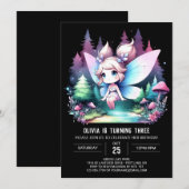 Whimsy Modern Fairy Birthday Einladung (Vorne/Hinten)