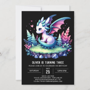 Whimsy Nature Dragon Birthday Einladung