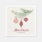 Whimsy Ornaments Frohe Weihnachten Serviette (Vorderseite)