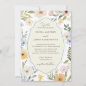 Whimsy Pastel Floral Wedding Einladung (Vorderseite)