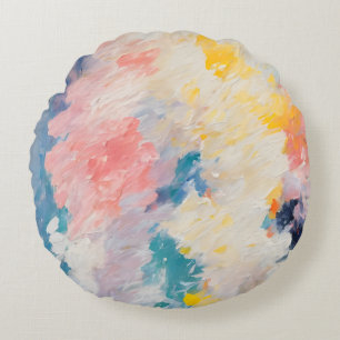 Whimsy Pastel Hues Dream Pattern Rundes Kissen