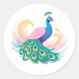 Whimsy Peacock Sticker