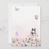 Whimsy Pink Butterflies & Bunny Valentine's Day Karte (Rückseite)