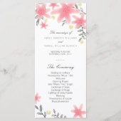 Whimsy Pink Floral Wedding Program Rack Cards Programm (Vorderseite)