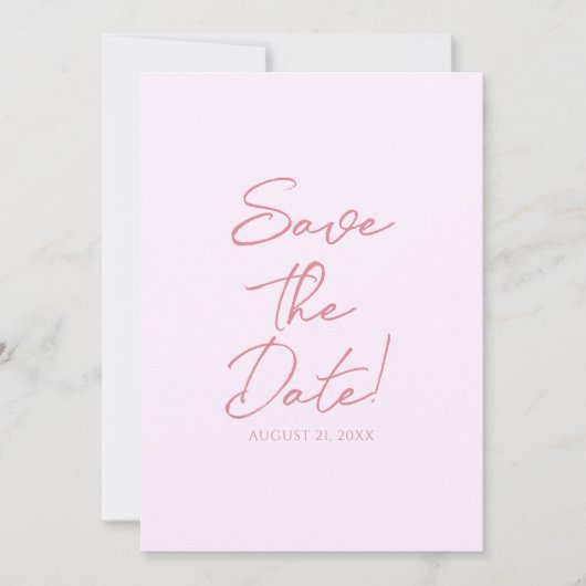 Whimsy Pink Hand Drawn Floral Garden Save The Date (Vorderseite)