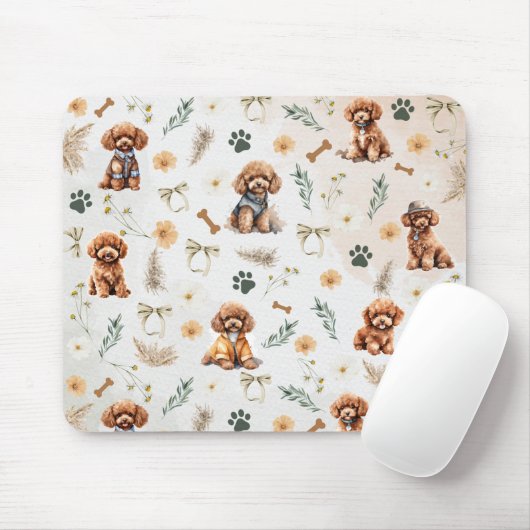 Whimsy Poodle Pizzazz Mousepad (Mit Mouse)